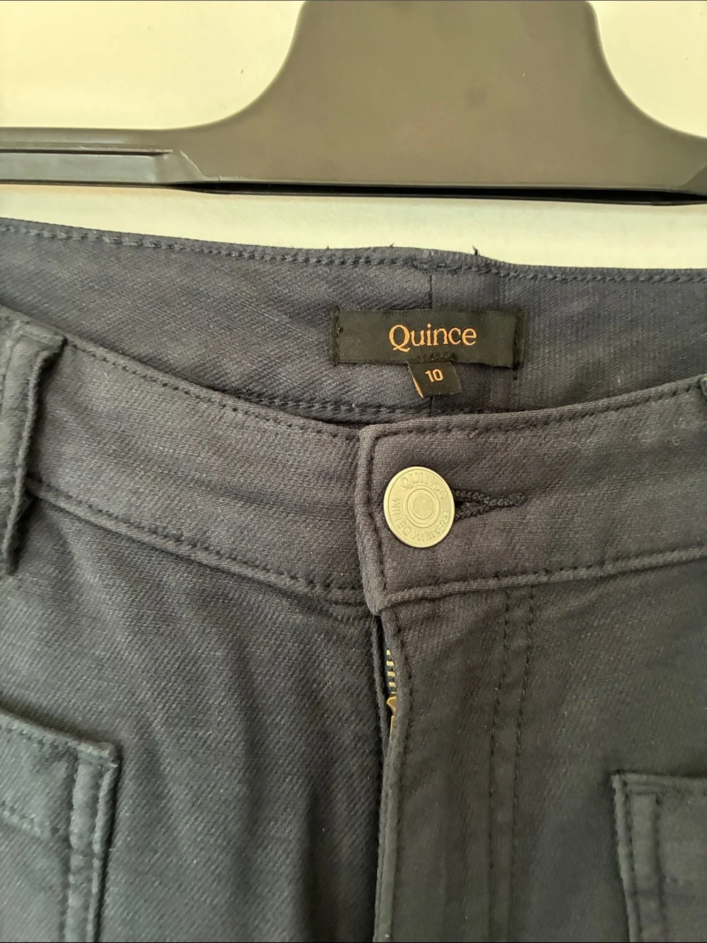 Quince French Terry Wide Leg Pants Navy